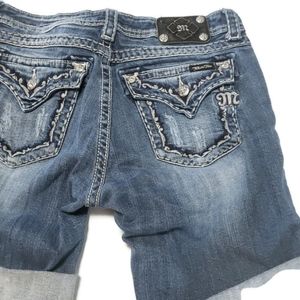 Miss Me Boyfriend Bermuda Flap Pocket Embroidery